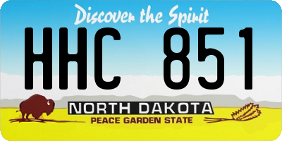 ND license plate HHC851