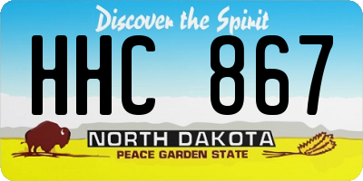 ND license plate HHC867