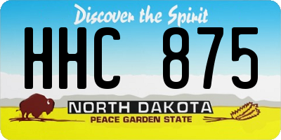 ND license plate HHC875