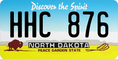 ND license plate HHC876