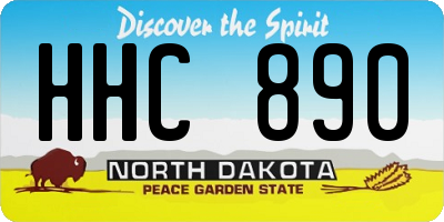 ND license plate HHC890