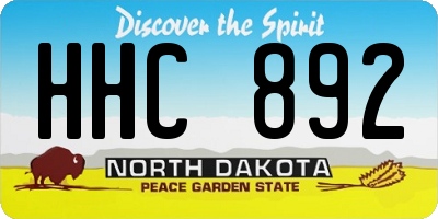 ND license plate HHC892