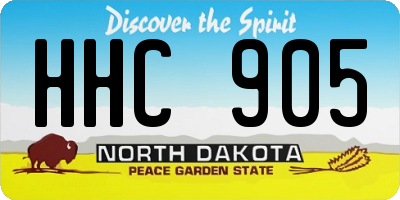 ND license plate HHC905