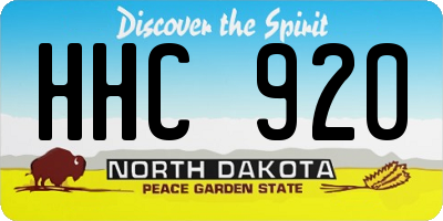 ND license plate HHC920