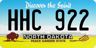ND license plate HHC922