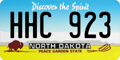 ND license plate HHC923
