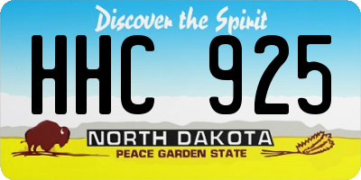 ND license plate HHC925