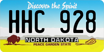 ND license plate HHC928