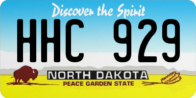 ND license plate HHC929