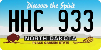 ND license plate HHC933