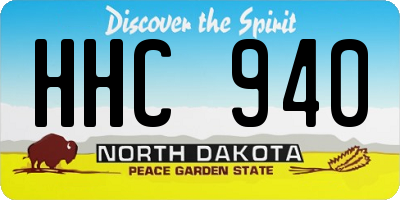 ND license plate HHC940