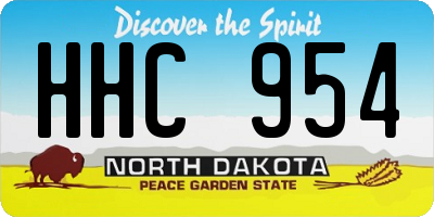 ND license plate HHC954