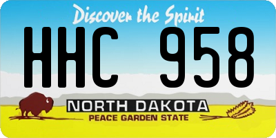ND license plate HHC958