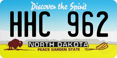 ND license plate HHC962