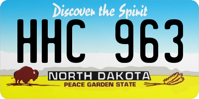ND license plate HHC963