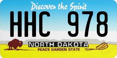 ND license plate HHC978