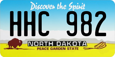 ND license plate HHC982