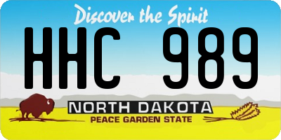 ND license plate HHC989