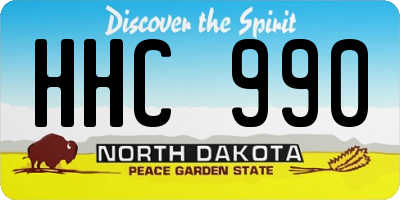 ND license plate HHC990
