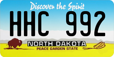 ND license plate HHC992