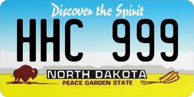 ND license plate HHC999