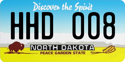 ND license plate HHD008