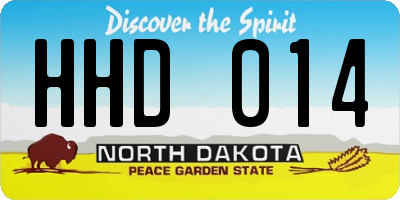 ND license plate HHD014