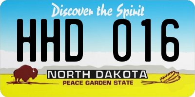 ND license plate HHD016