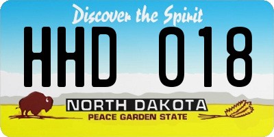 ND license plate HHD018