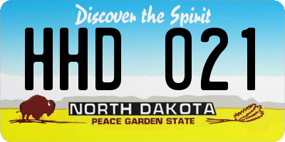 ND license plate HHD021