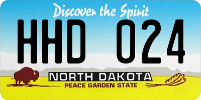 ND license plate HHD024