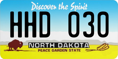ND license plate HHD030