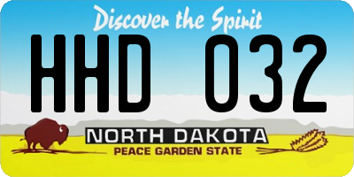 ND license plate HHD032