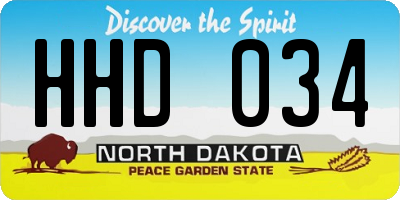 ND license plate HHD034