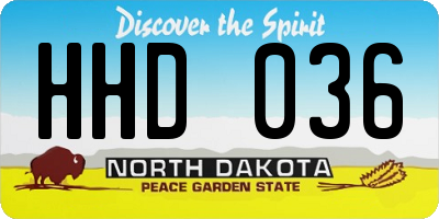 ND license plate HHD036