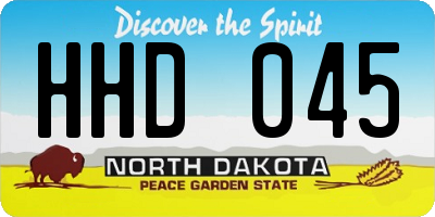 ND license plate HHD045