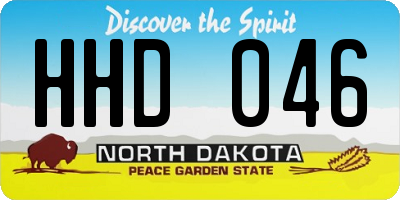 ND license plate HHD046