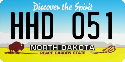 ND license plate HHD051