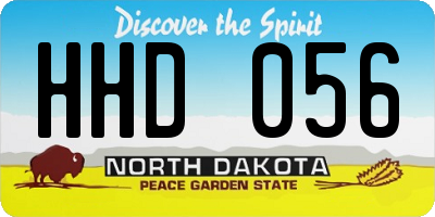 ND license plate HHD056