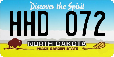 ND license plate HHD072