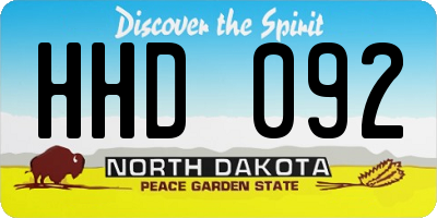 ND license plate HHD092