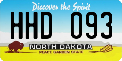 ND license plate HHD093