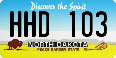 ND license plate HHD103