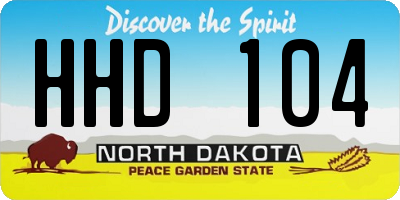 ND license plate HHD104