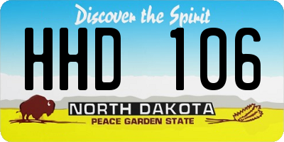 ND license plate HHD106