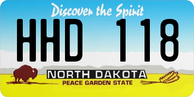 ND license plate HHD118