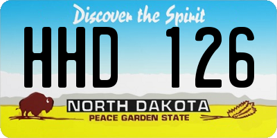 ND license plate HHD126