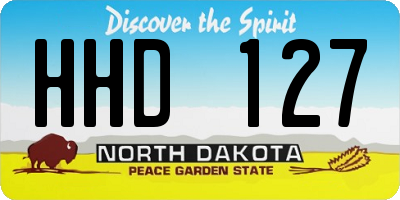 ND license plate HHD127
