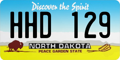 ND license plate HHD129