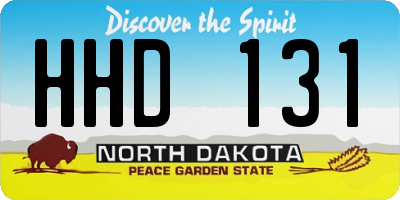 ND license plate HHD131
